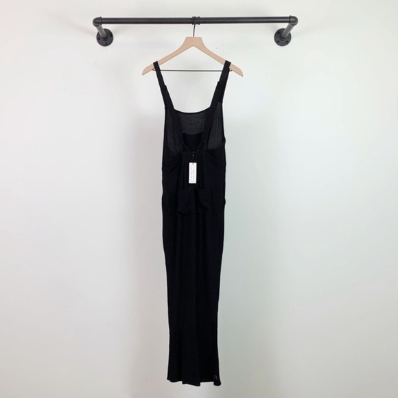 NWT Flynn Skye Jay Ruffle Hem Pocket Overalls Jumpsuit In Black Small - Picture 7 of 9